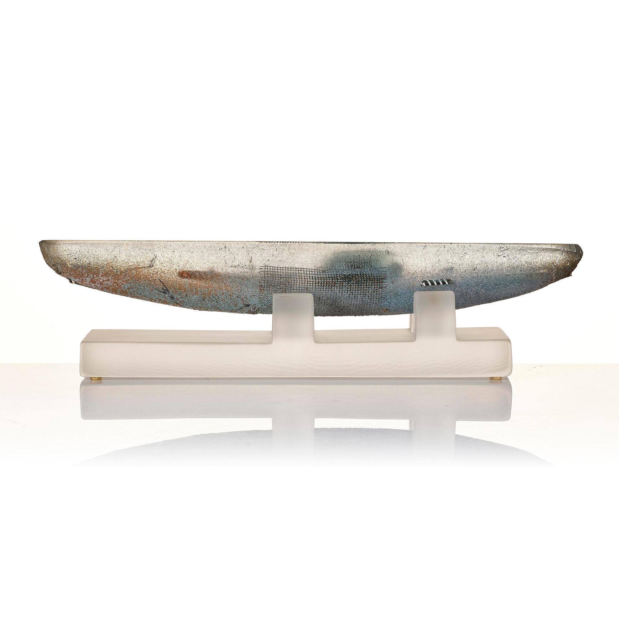 Bertil Vallien, a unique sand cast glass sculpture, Kosta Boda, Sweden.
