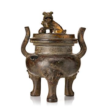 A tripod bronze censer, Ming dynasty (1368-1644).