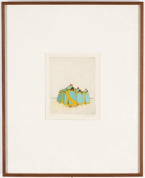STEN EKLUND, etching, hand coloured, 1981, signed 12/30.
