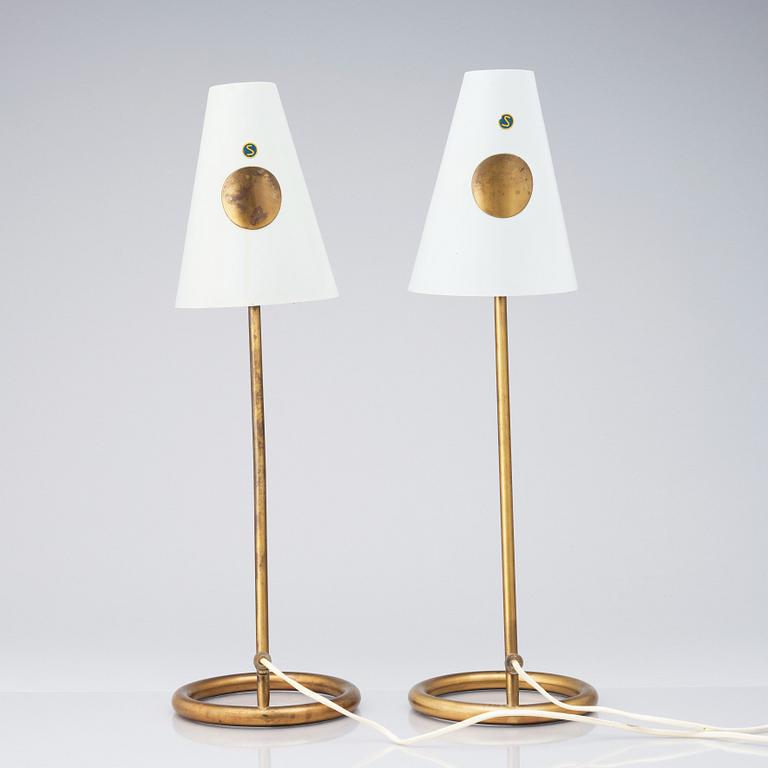 Hans-Agne Jakobsson, a pair of table lamps, model "B 90", Hans-Agne Jakobsson AB, Åhus/Markaryd, 1950s.