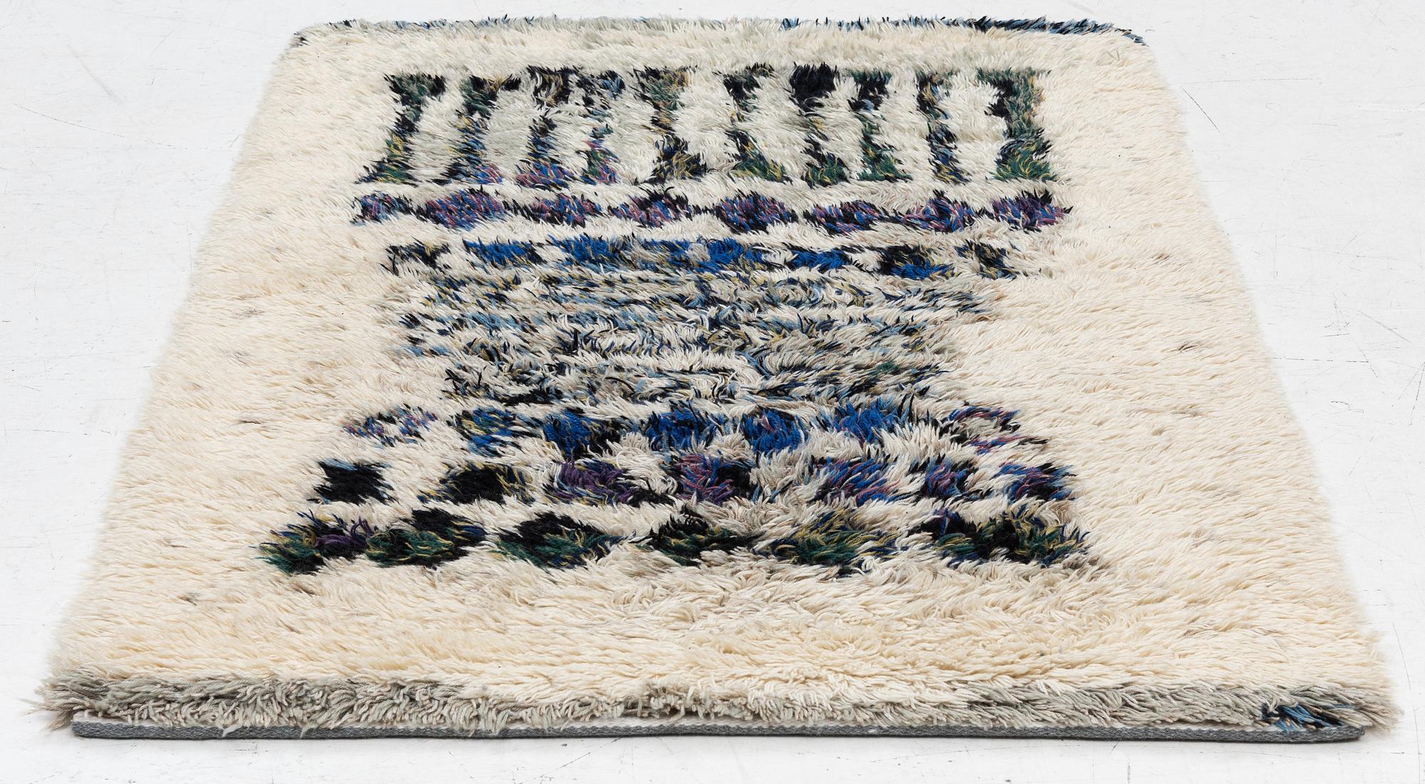 Leena-kaisa Halme, a Finnish 'Kuura' (Frost) long pile rya rug for Neoviu, c. 153 x 105 cm.