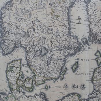 ANDERS BURE, JOAN BLAEU, map, copper engraving, Antwerpen, ca 1650-60.