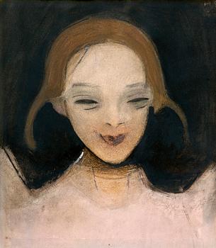 Helene Schjerfbeck, "HYMYILEVÄ TYTTÖ".