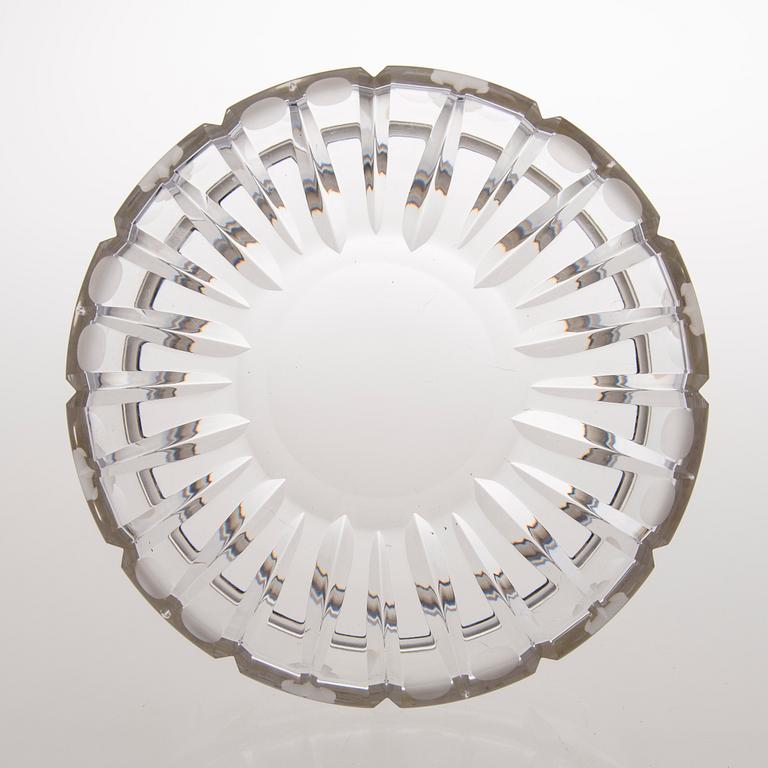 A cut crystal and silver bowl, marked Kultakeskus, Hämeenlinna 1967.