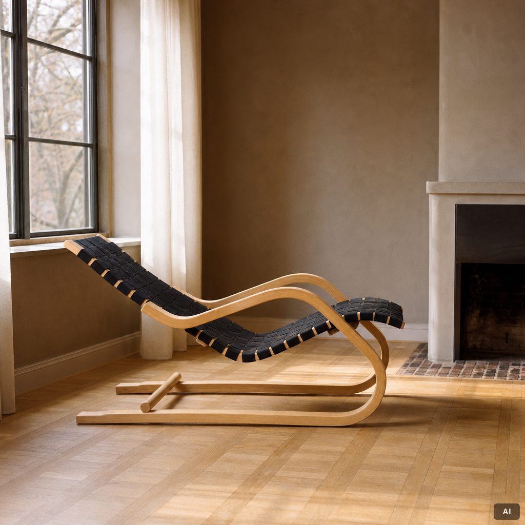 Alvar Aalto, vilstol, Modell 43, Artek, Finland, 2002.