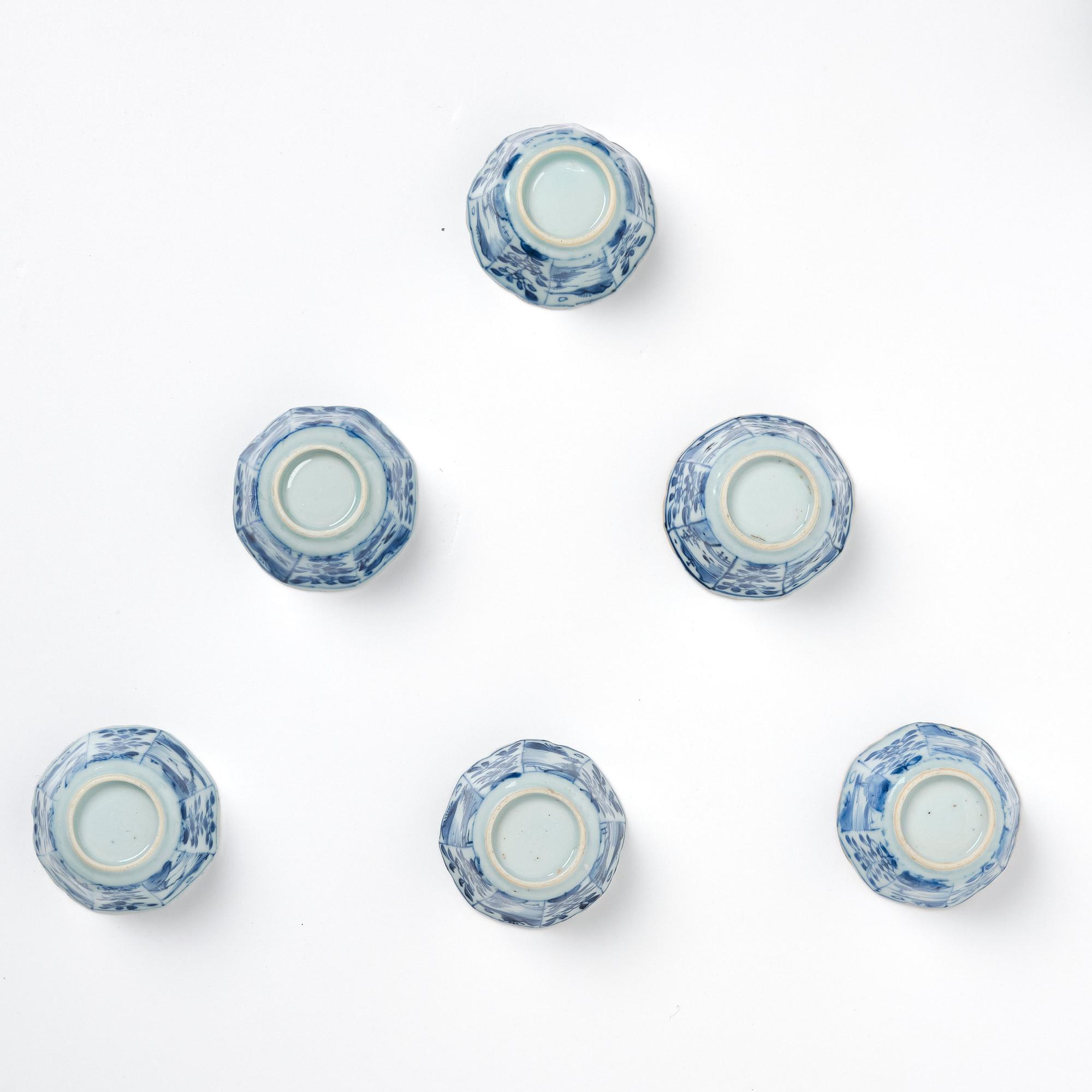 A set of six cups with stands, Qing dynasty, Kangxi (16662-1722).