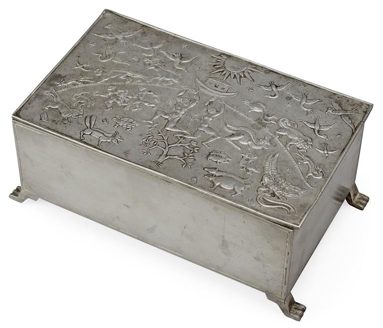 A Nils Fougstedt pewter box by Svenskt Tenn,