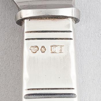 Jacob Ängman, a 90-piece silver flatware set, "Rosenholm", GAB, Eskilstuna & Stockholm, Sweden, 1947-1980.