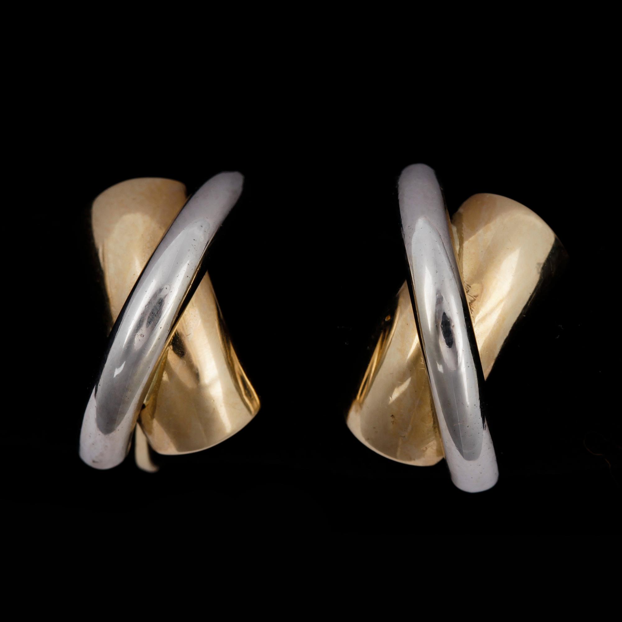 ÖRHÄNGEN, 14k vit- och rött guld. Vikt 3,7g.