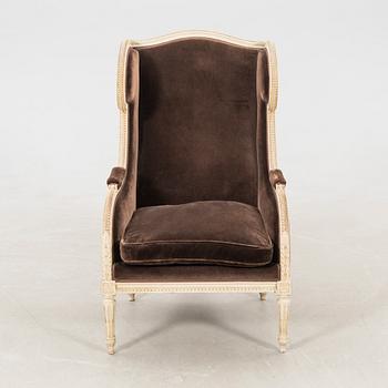 Louis XVI-style bergère, early to mid-20th century.