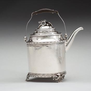 A Swedish 18th century silver tea-pot, mark of Lars Boye, Stockholm 1786.