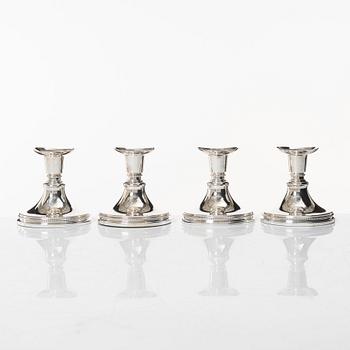 Ljusstakar, 4 st, silver, MGAB, Uppsala 1957.