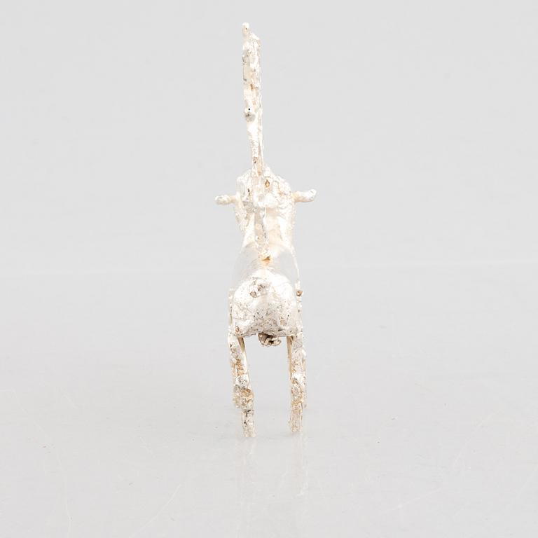 A sterling silver sculpture, mark of Lars Arby, Gothenburg, Sweden 1982.
