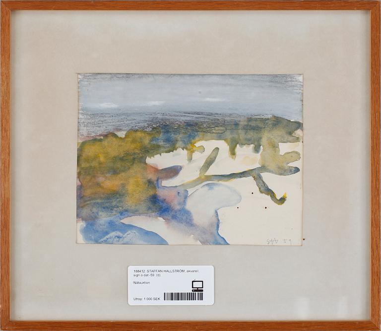 STAFFAN HALLSTRÖM, akvarell, sign o dat -59.