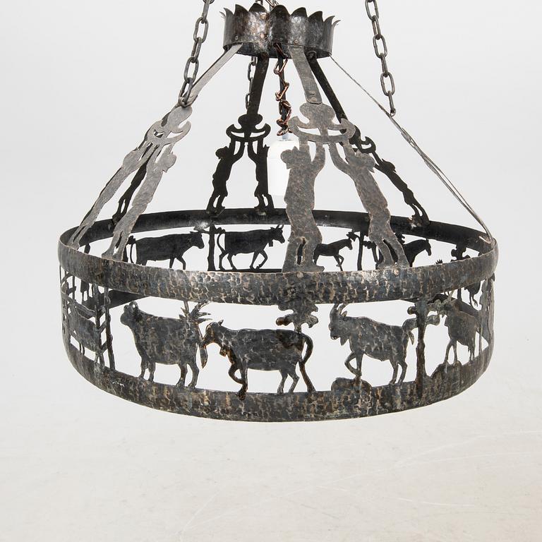 Ceiling lamp from the early 20th century ironwork.