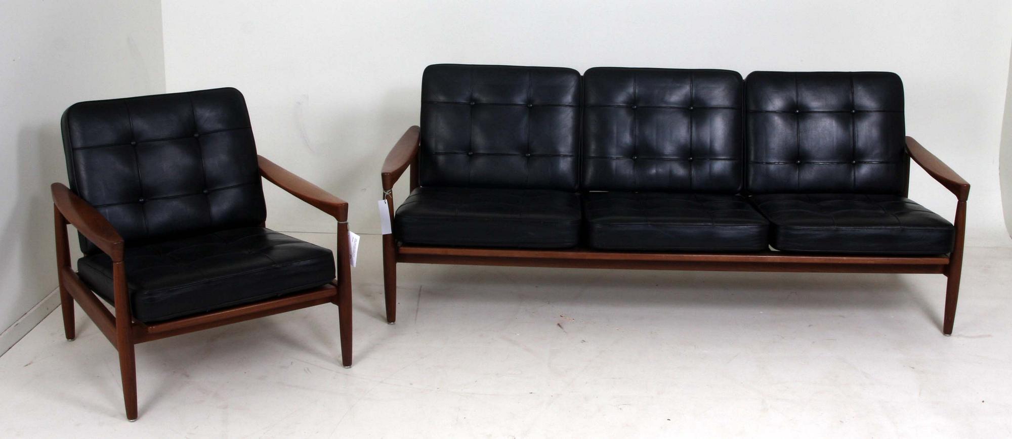 SOFFA MED FÅTÖLJ, design Erik Wörtz för Bröderna Andersson.