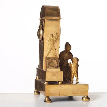 An Empire mantel clock by P H Beurling, master in Stockholm 1783.