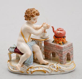 FIGURIN, porslin, Meissen.