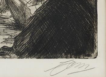 ANDERS ZORN, etching, 1903, signed.