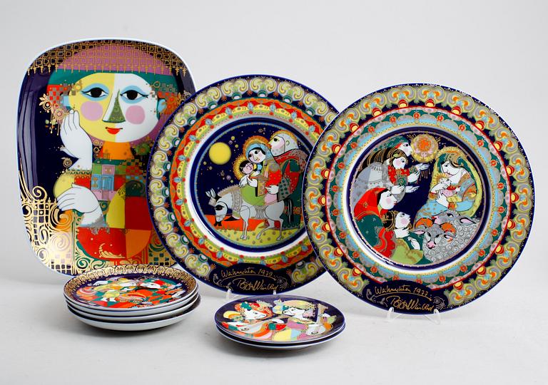 FAT, 9 delar, porslin, Björn Wiinblad, Rosenthal Studio-Line.