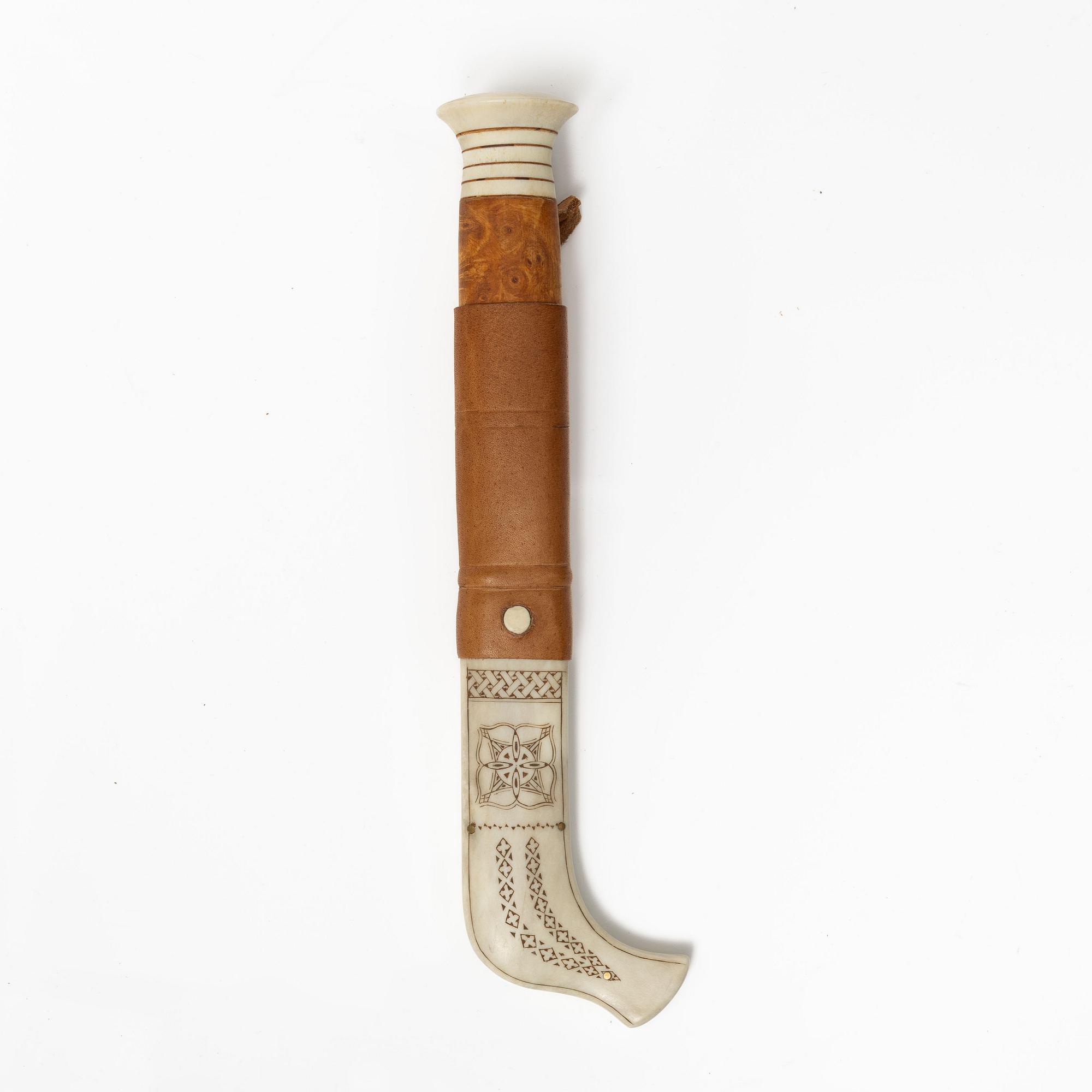 Half-horn knife, signed.