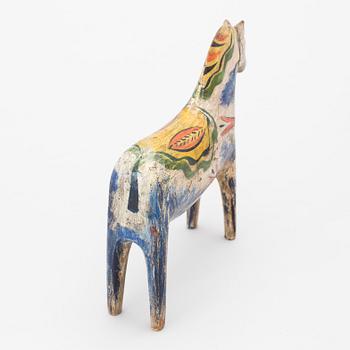 A painted folk art dala horse early 20th century.