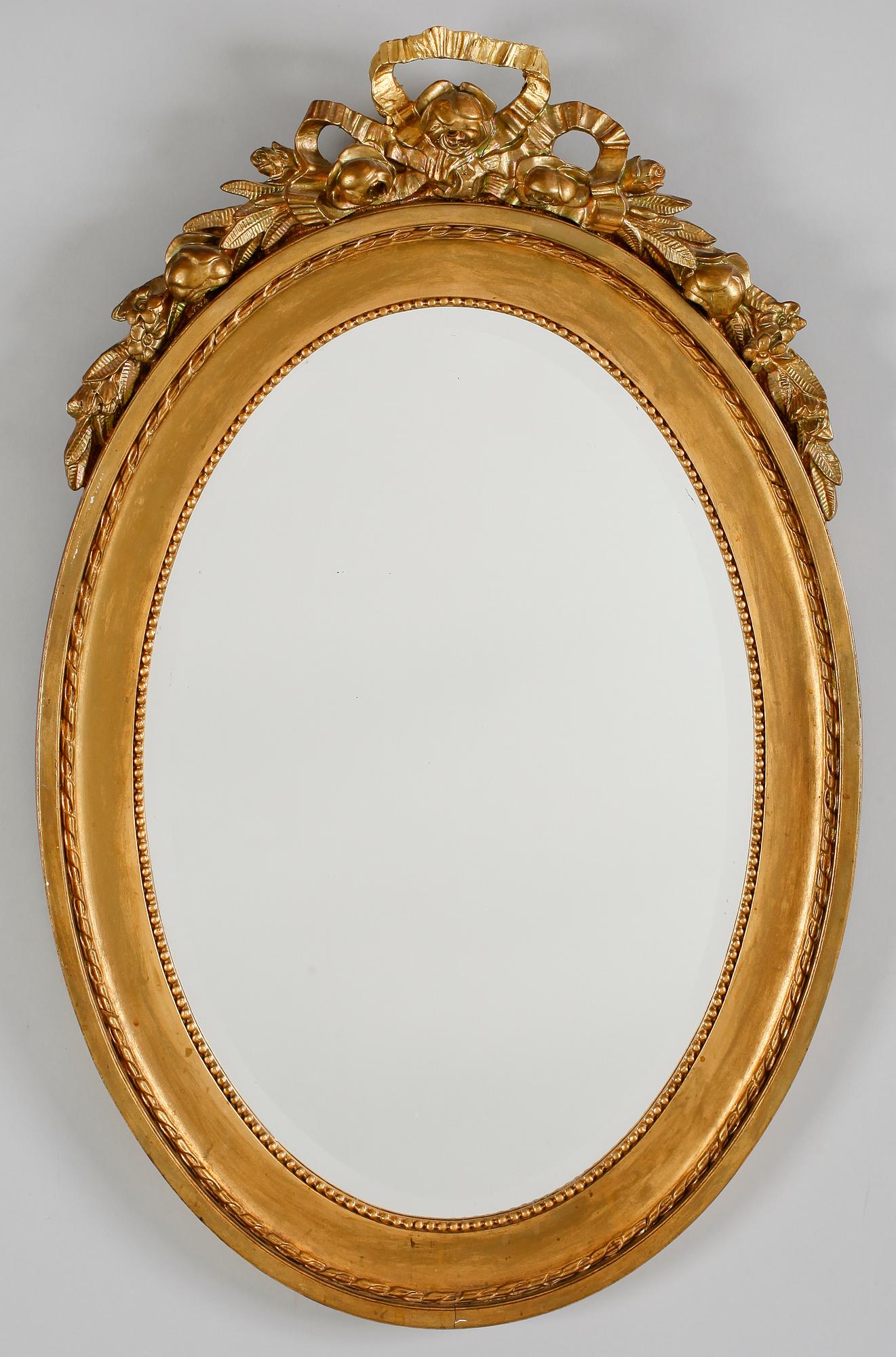 SPEGEL, förgylld och bronserad, gustaviansk stil, 1900-tal.