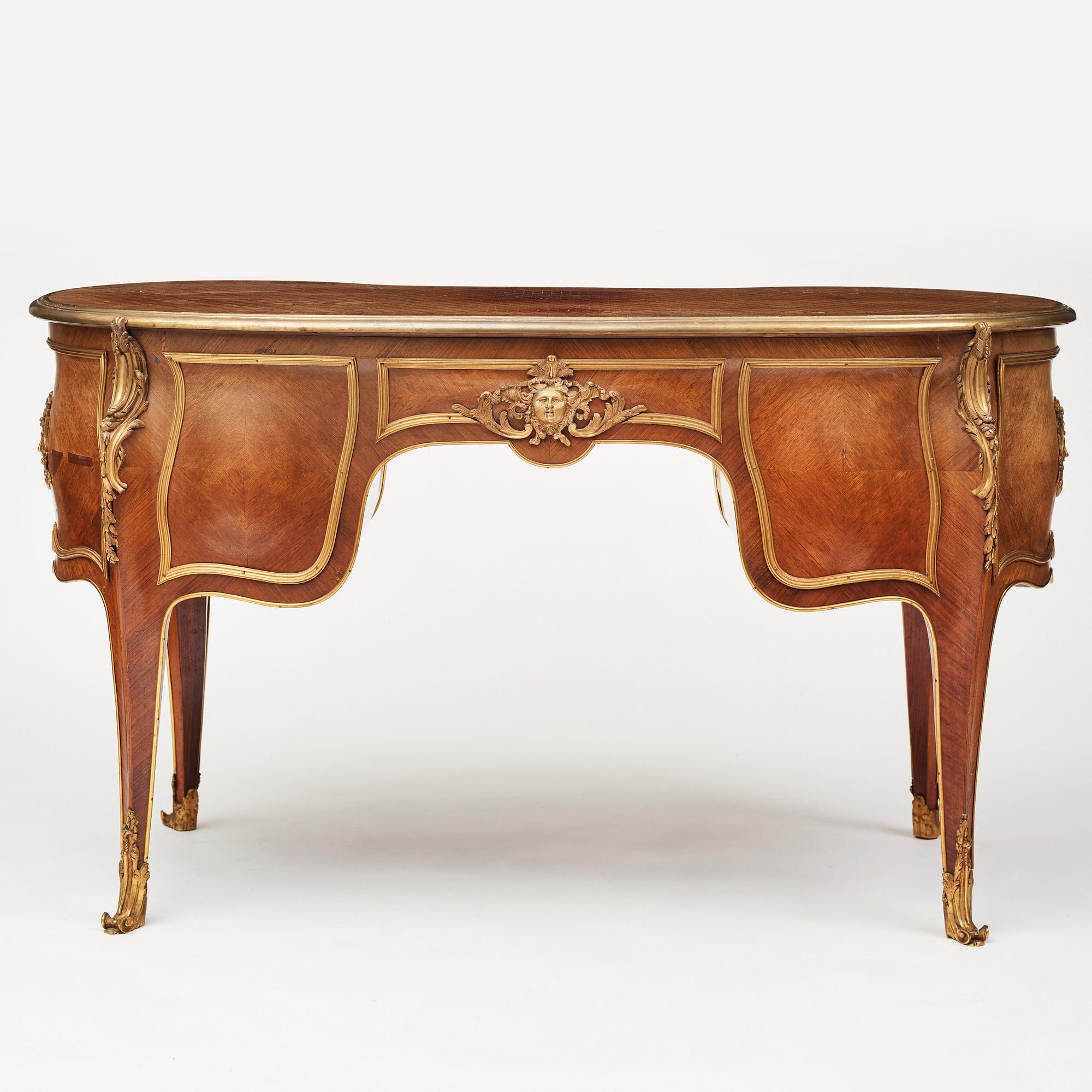 A Napoleon III writing desk, late 19th century.