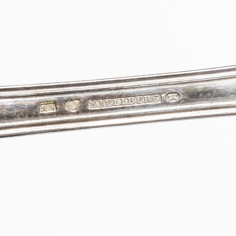 Tablespoons, 12 similar, silver, “French Lily”/“Old French”, 19th century, including Bror Erik Skogsborg, Eskilstuna, 1859.