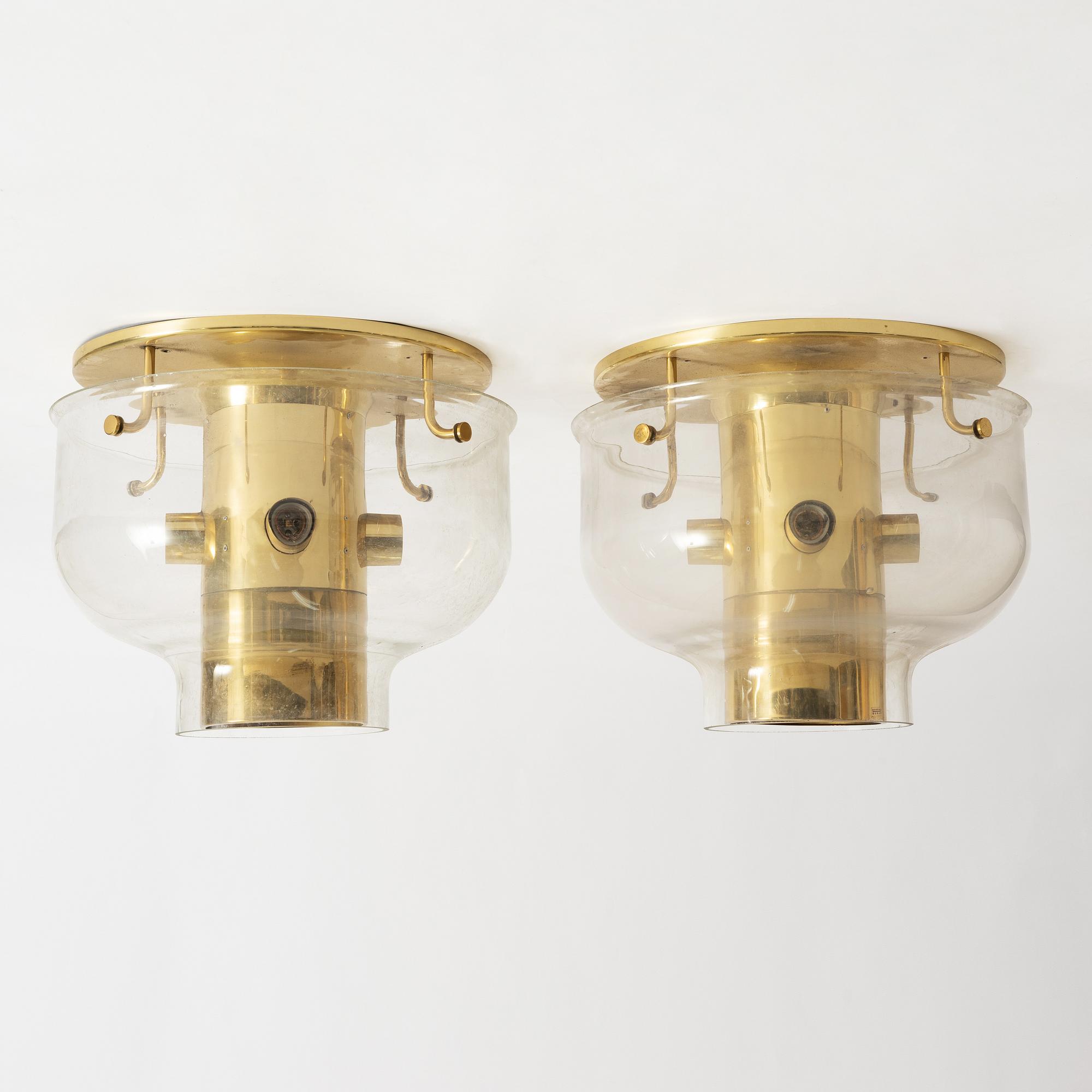 A pair of ceiling lamps, Boréns, second half of the 20th century.