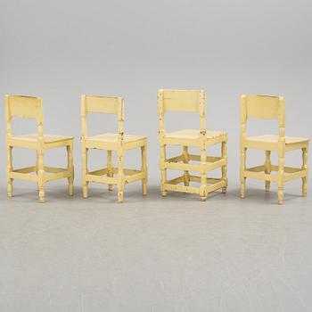 a set of four chairs from the 18th century.