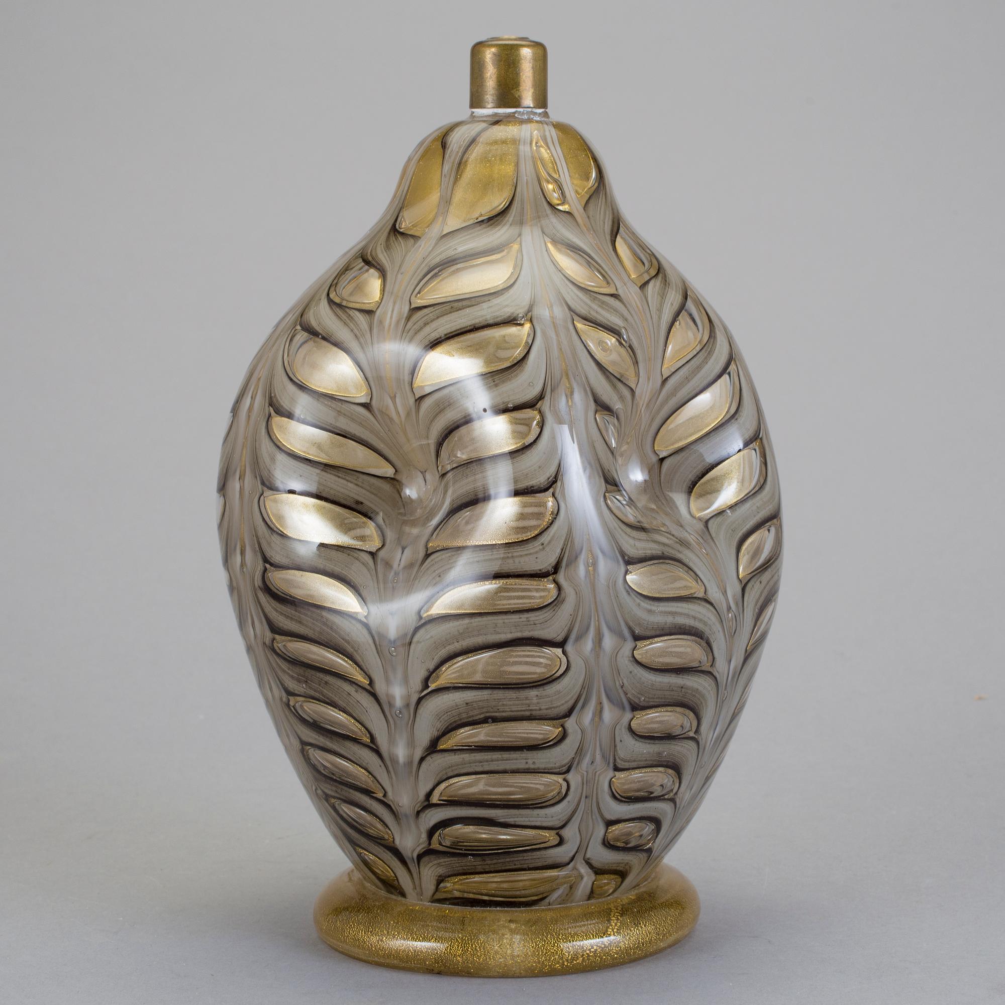 BORDSLAMPA, glas, Italien, omkring 1900-talets mitt.