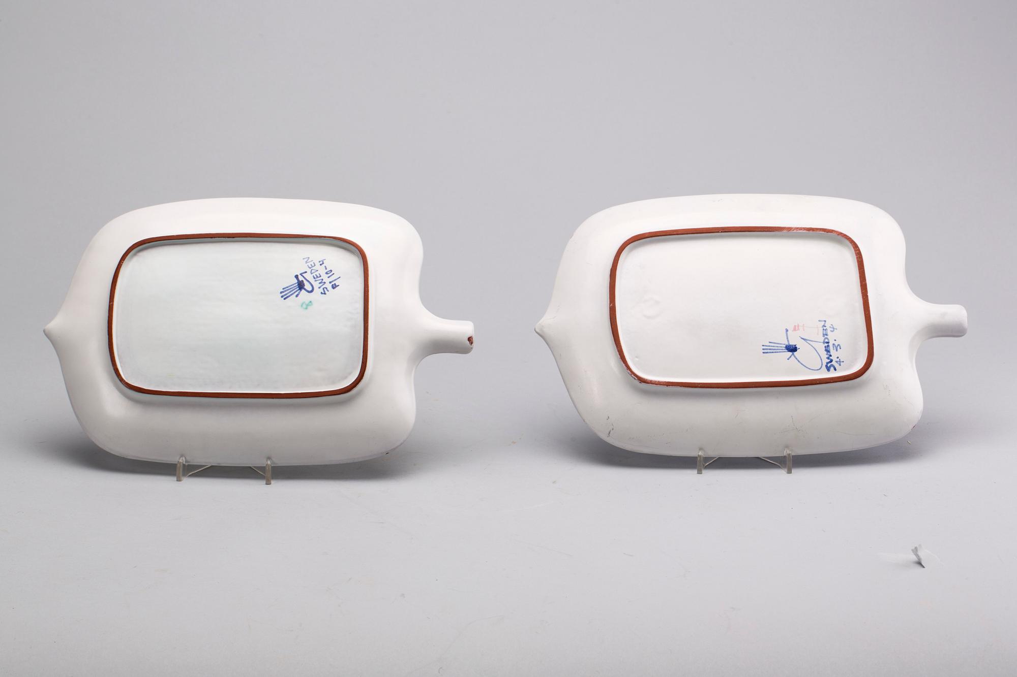 FAT, 2 st, fajans, Stig Lindberg, Gustavsbergs studio, 1900-talets mitt.