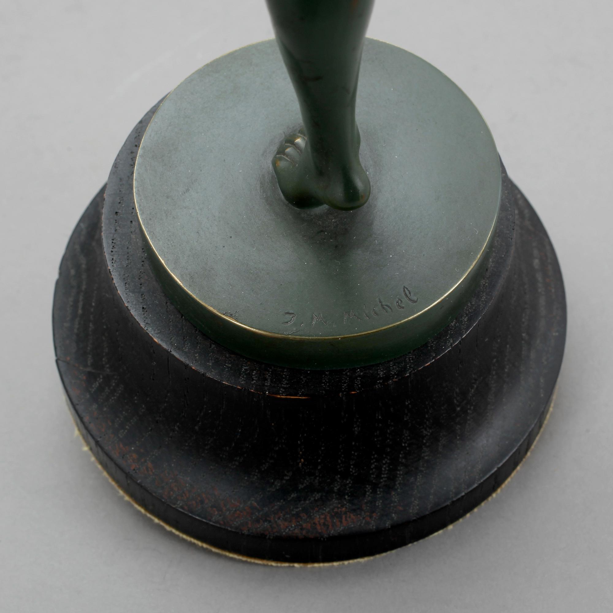 OKÄND KONSTNÄR, skulptur, art deco, brons, märkt J M Michel 1920/30-tal.