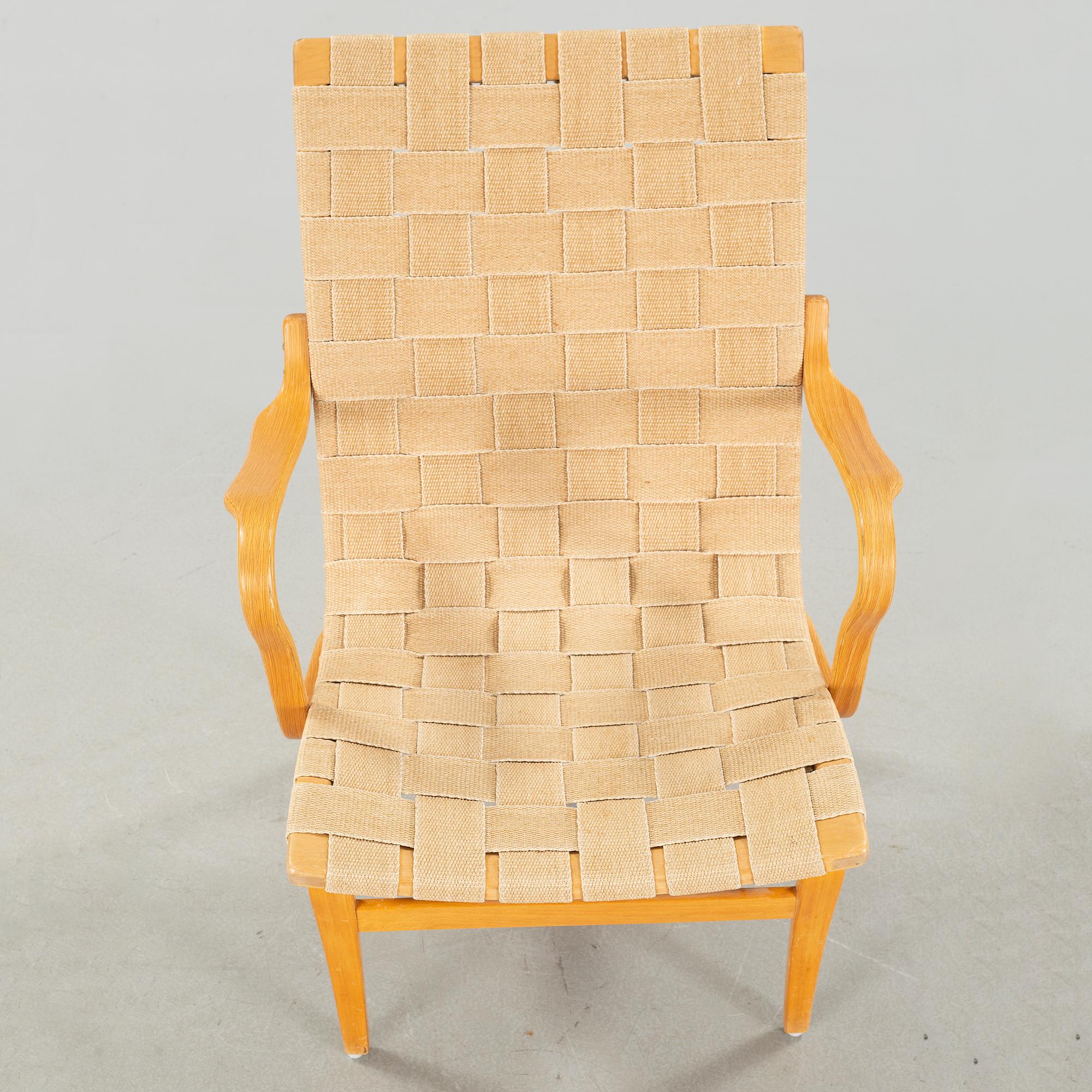 BRUNO MATHSSON, fåtölj, "Eva", Firma Karl Mathsson, Värnamo, 1940-tal.