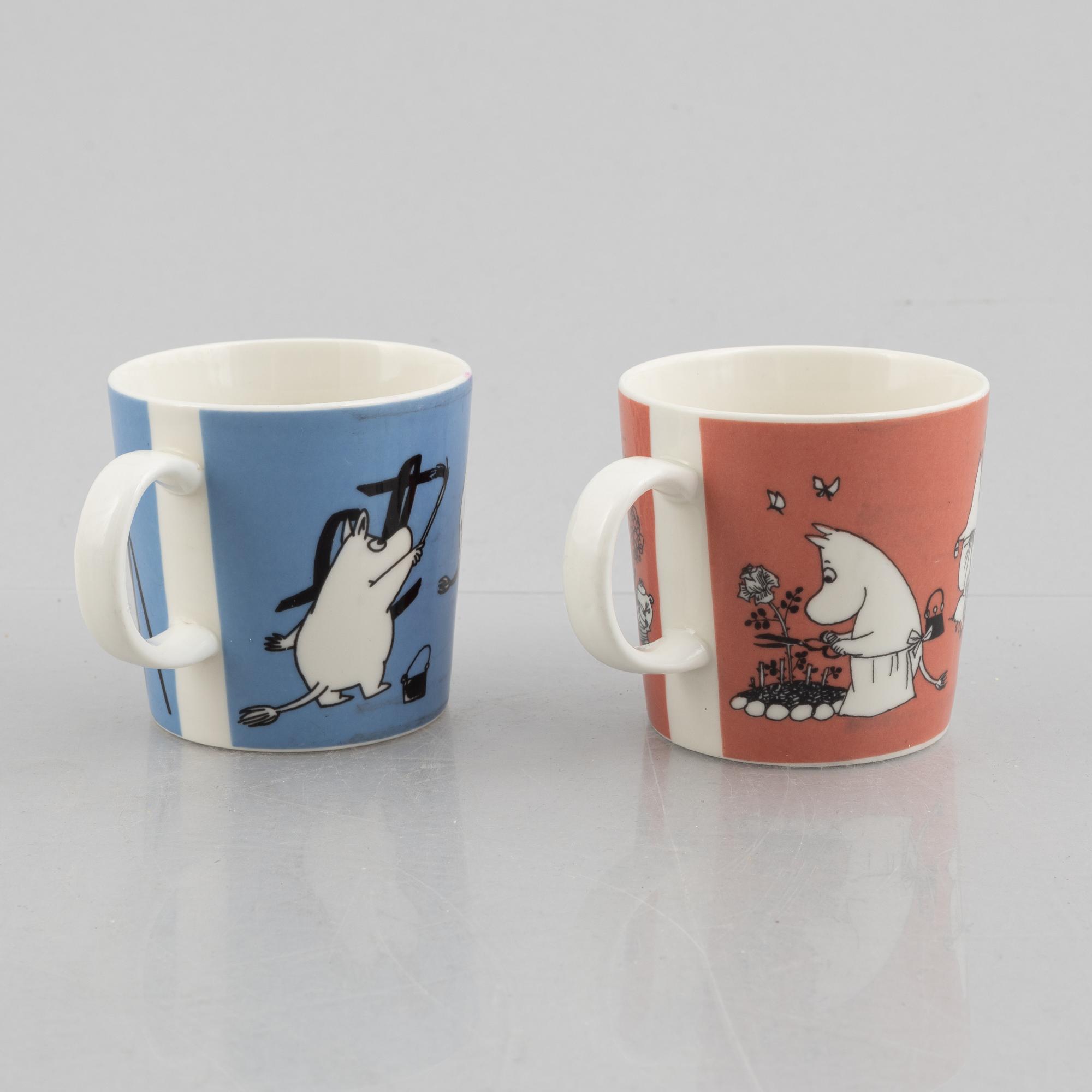 Two Moomin mugs, Moomin Characters, Arabia, Finland, 1990-99.