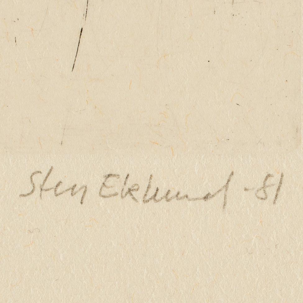 Sten Eklund, etching with coloring, 1981, signed 38/50.