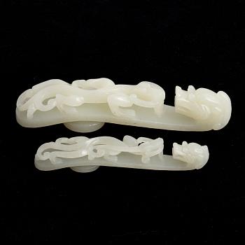 Two belt buckles, Nefrit, China, 20th century.