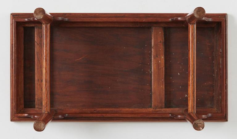 A small hardwood recessed-leg table, Qing dynasty, 17th/18th Century.