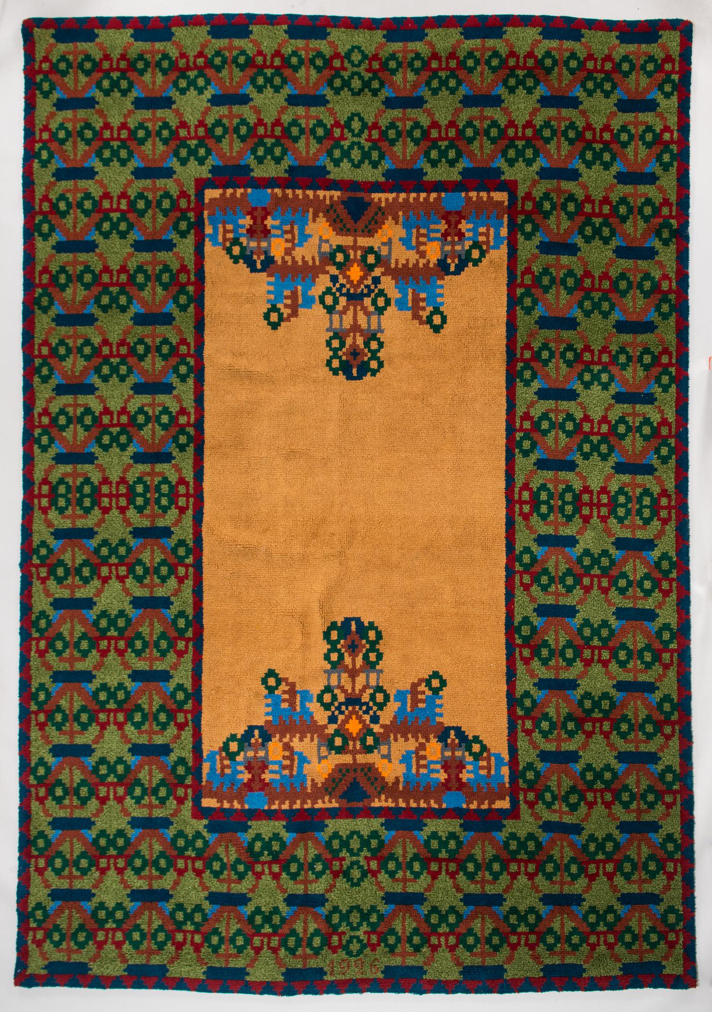 A Finnish  rya rug, dated 1935. Circa 320 x 220 cm.