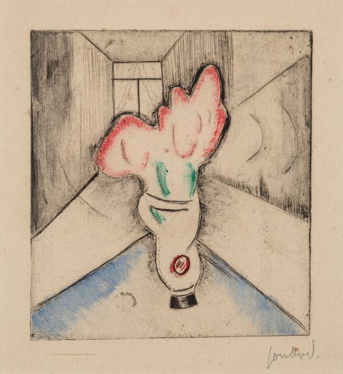 John Jon-And, kolorerad etsning, signerad, utförd 1916.