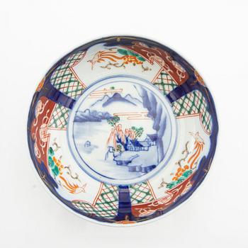Vases 2 pcs urn and bowl Japan 20th century porcelain.