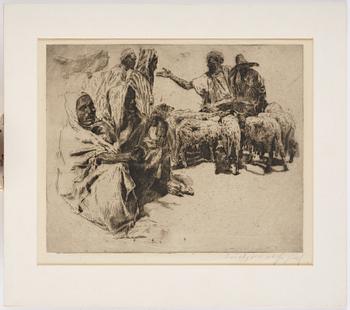 Erich Wolfsfeld, Vilande karavan med getter.