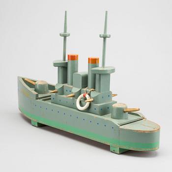 LEKSAKSBÅT, trä, Pansarbåten "Sverige", GEMLA för NK  1930-tal.