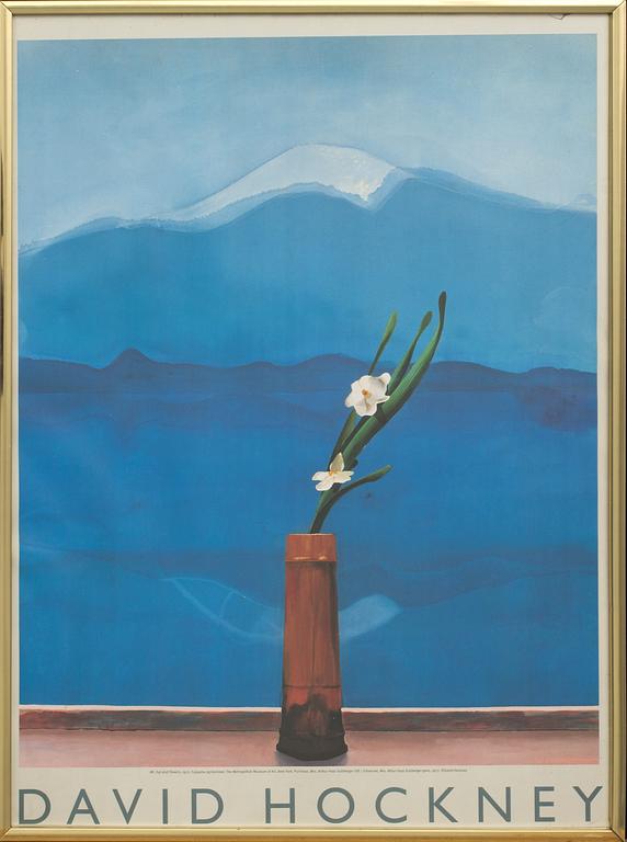 DAVID HOCKNEY, poster "Mt. Fuji and Flowers" 1972. The Metropolitan Museum of Art.