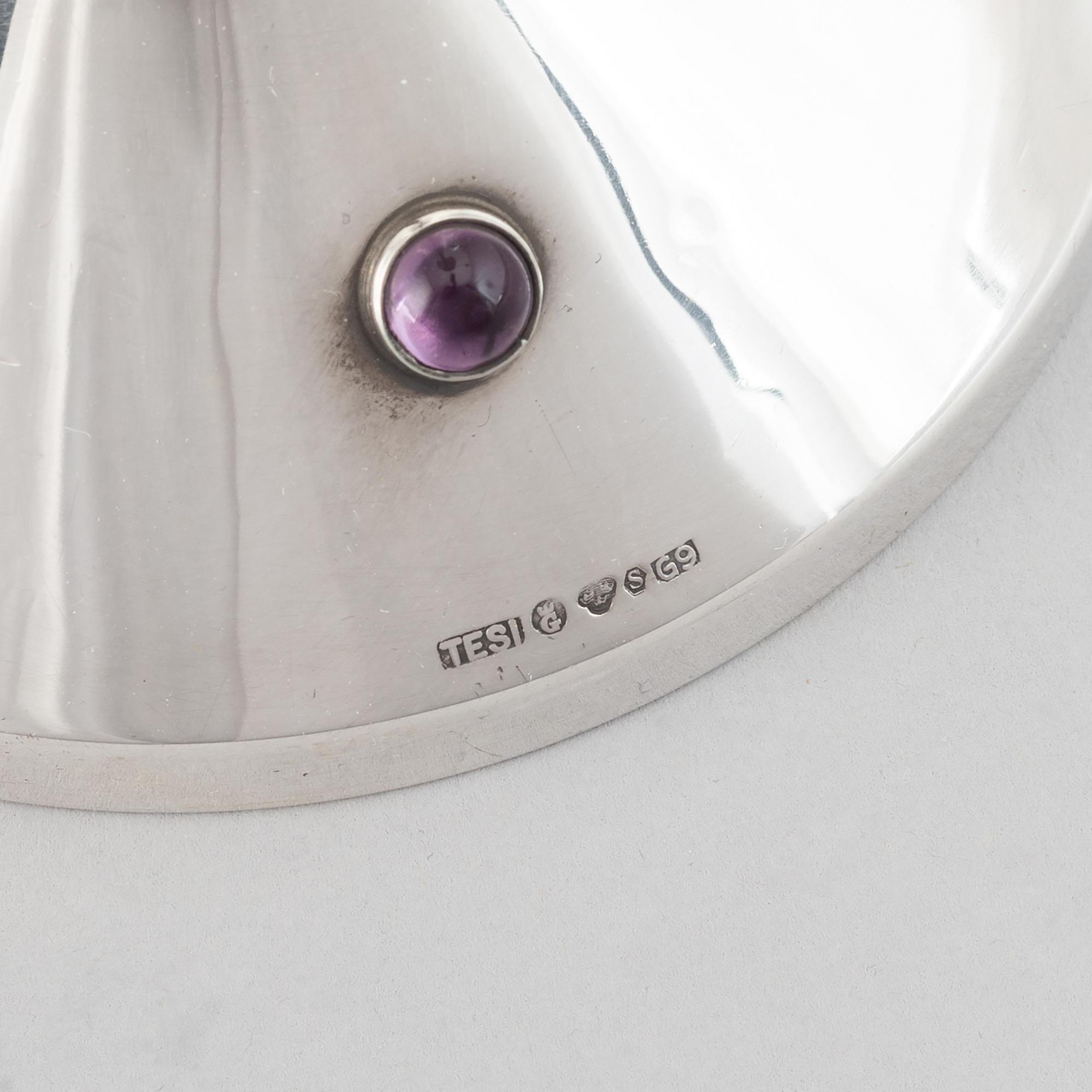 A pair of swedish silver candlesticks, TESI, Göteborg 1957.