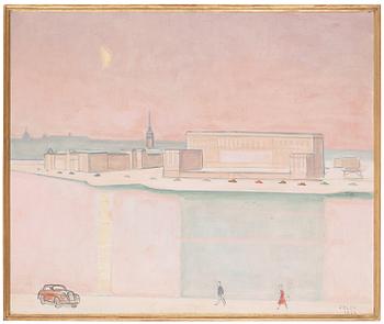 104. Einar Jolin, Stockholm Royal Castle in moon light.