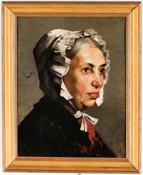 EVA BONNIER, tillskriven, olja på papper.