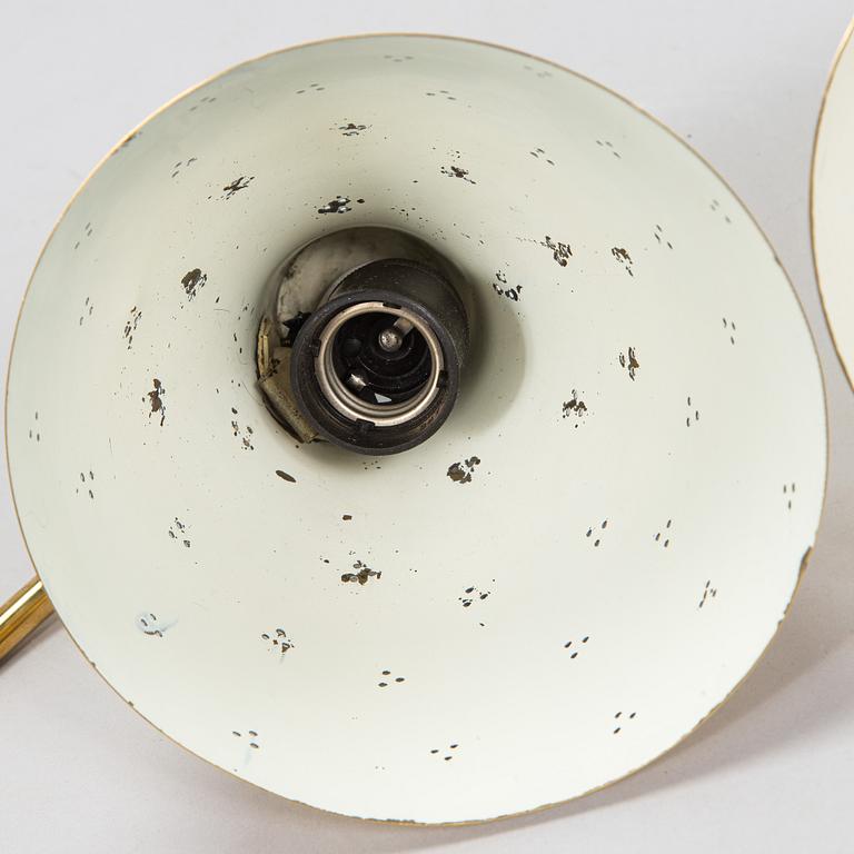 Lisa Johansson-Pape, a pair of mid-20th century '3055' wall lights for Stockmann Orno. Finland.