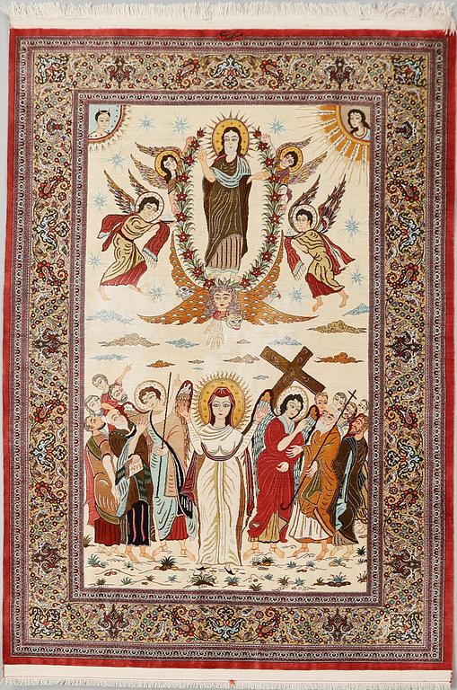 MATTA, ghom, silke, signerad (möjligen Mir-Mehdi), ca 150 x 104 cm.